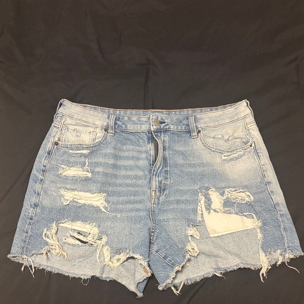 American Eagle Outfitters Light Blue Distressed Jean Shorts